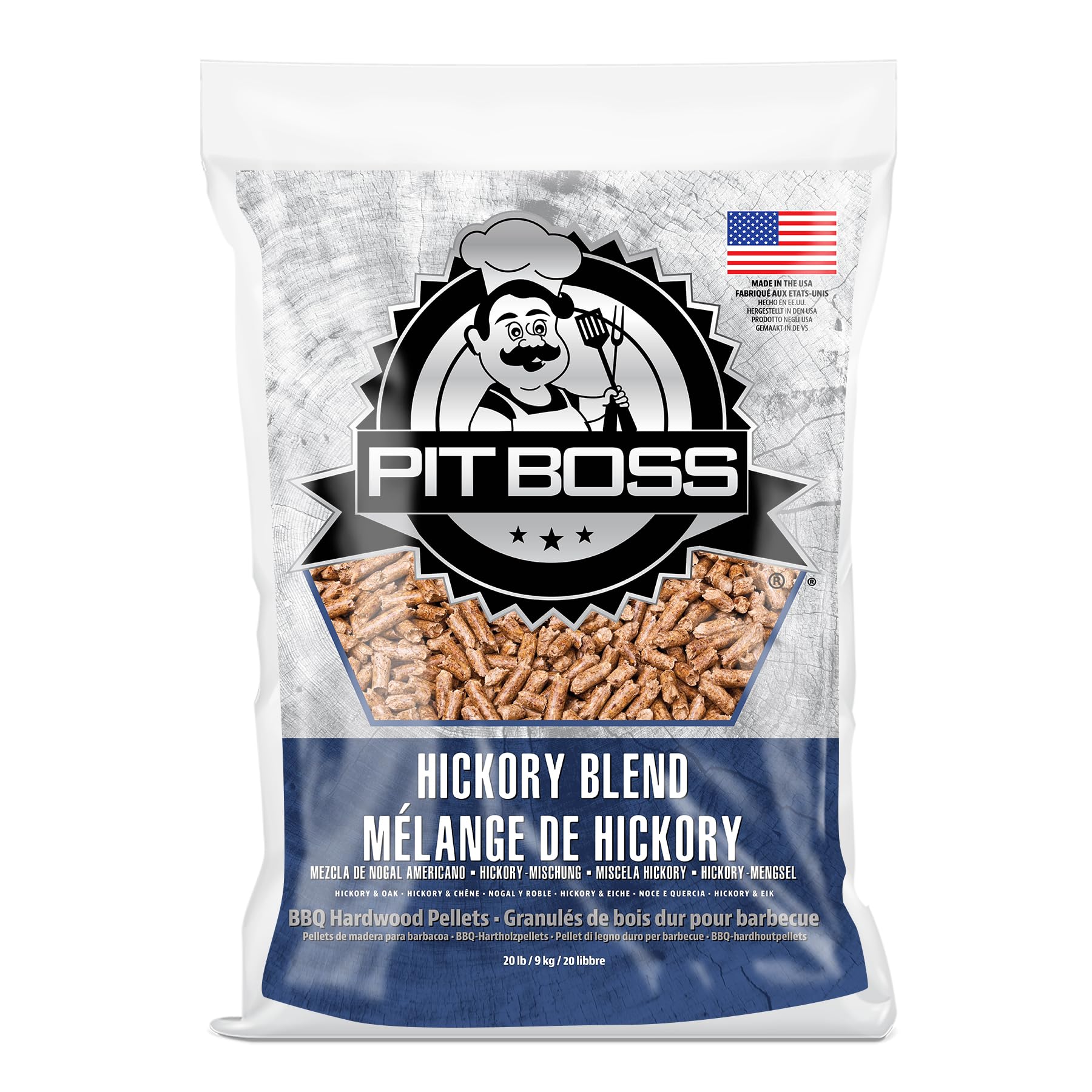 Pit Boss Hickory Blend Hardwood Pellets, 9 kg