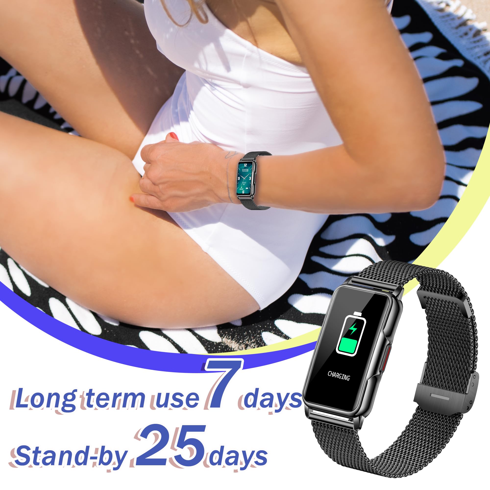 Smartwatch Uomo Donna, 1,47" HD 126+ Sportive Orologio Smartwatch con Notifiche Bluetooth, Pedometro, Monitoraggio del Sonno, Cardiometro SpO2, Fitness Tracker Impermeabile IP68 per Android/iOS