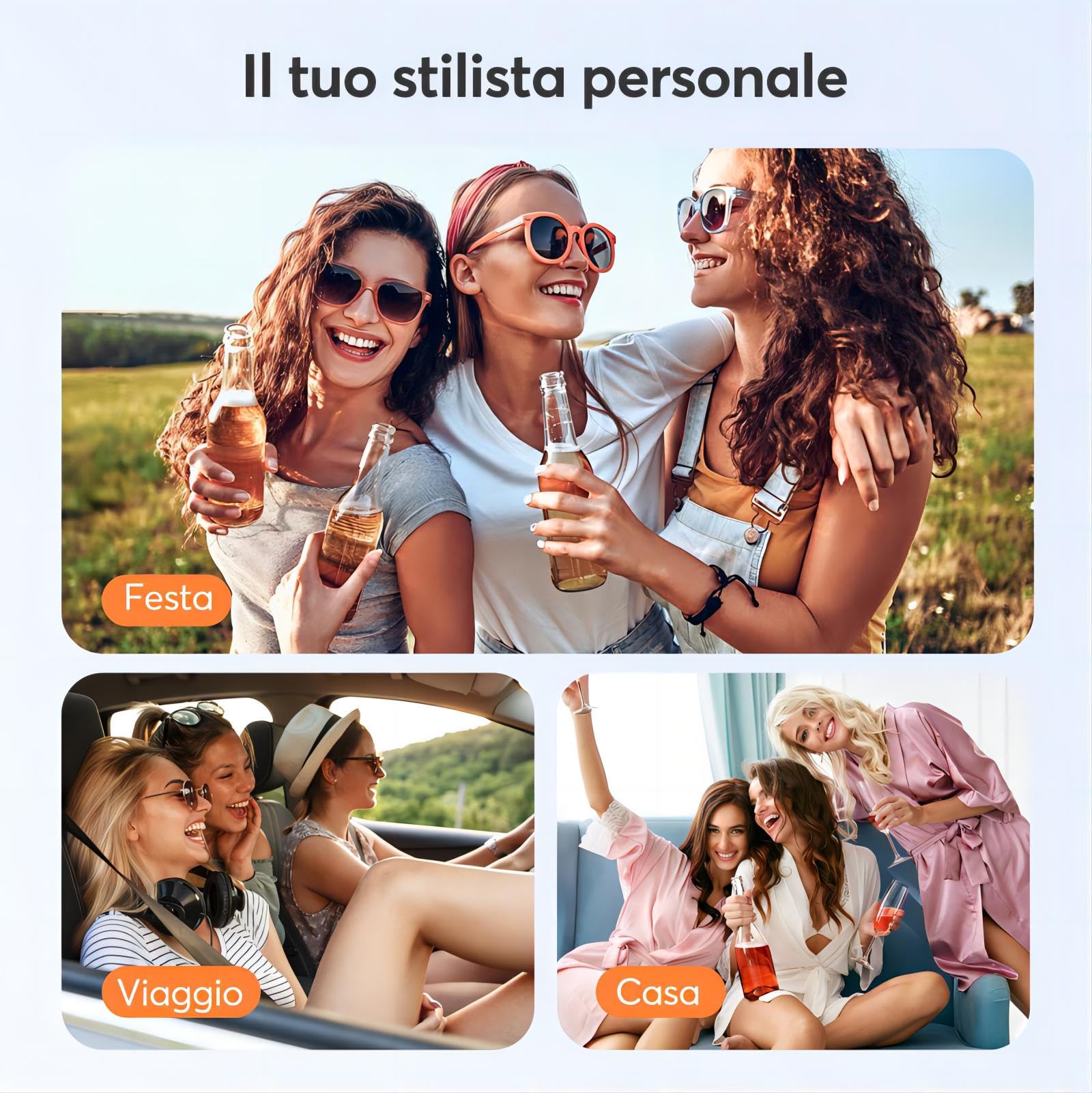 Bopcal Hair Styler 5 in 1 - Phon Capelli professionale 110000 RPM, Arricciacapelli Automatico, Spazzola Asciugacapelli e Spazzola ad Aria Calda con Ionico Negativi per Ricci, Volumizzante, Lisciante