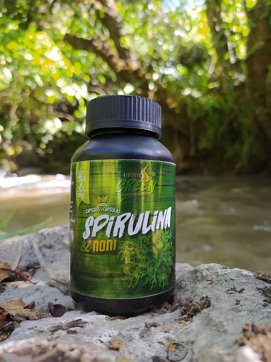 Cápsulas de espirulina y Noni 120 píldoras Cápsulas veganas Sin OMG Sin