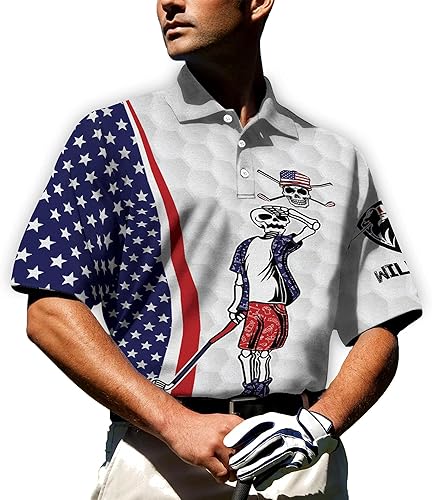 Miniatura 4 de TEEMAN Camisetas de golf divertidas personalizadas para hombres, camisetas de golf locas para hombres, divertidas camisas de golf polo de manga