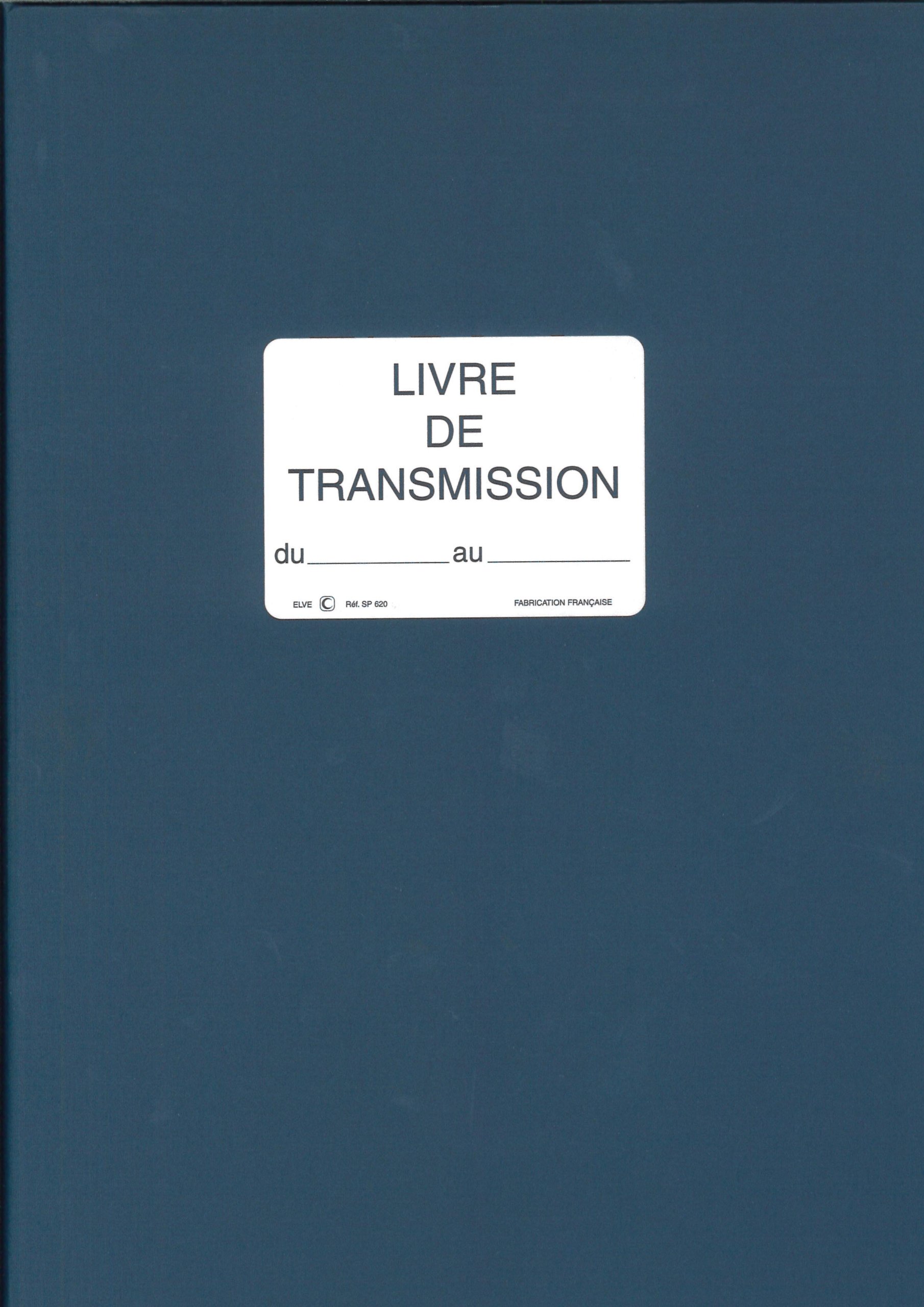 Lebon et Vernay SP620 Registre livre de transmission 150 pages Format 21x29,7cm Bleu