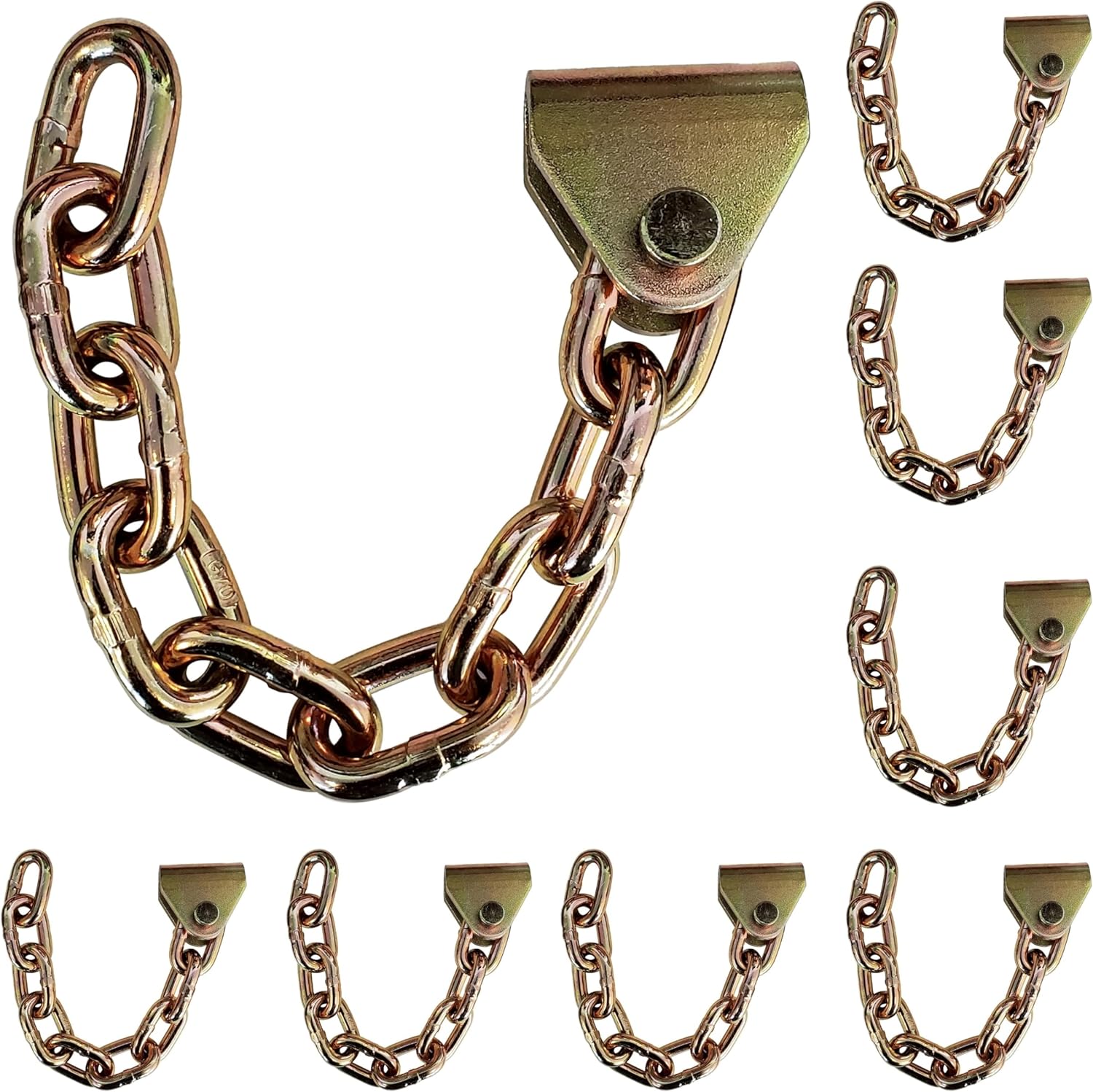 Mega Cargo Control 8 Pack 12" Grade 70 Chain Extension with Connector Bracket | Tow and Trailer Replacement Set