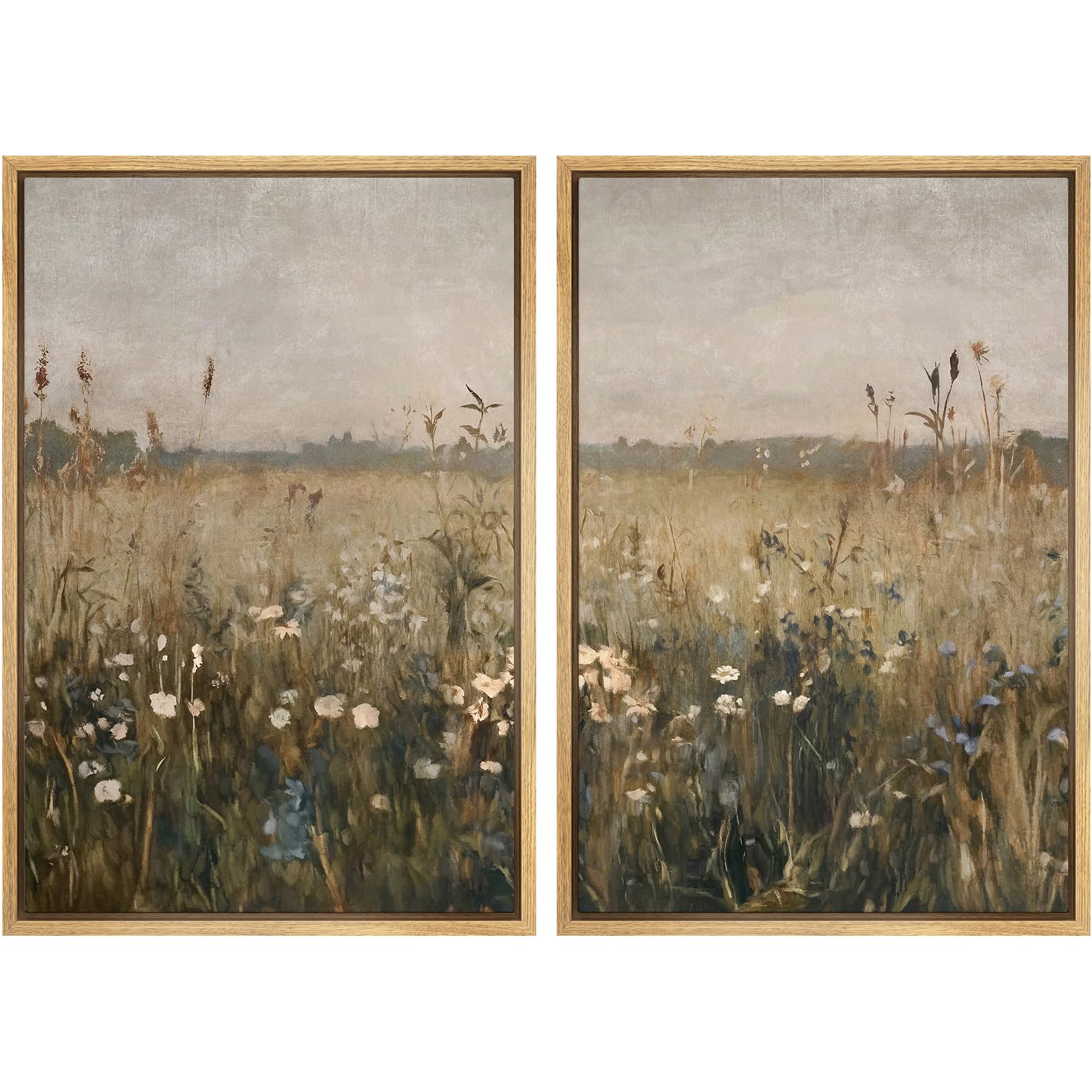 MUDECOR Framed Canvas Print Wall Art Set Watercolor Pastel Green Tan Landscape Abstract Shapes Illustrations Modern Art Decorative Contemporary for Living Room, Bedroom, Office - 16"x24"x2 Natural — view 126