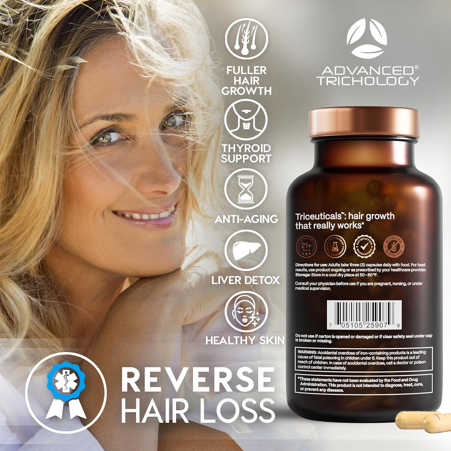 FoliGROWTH® Hair Growth Supplement for Women & Men | For Thicker, Fuller Hair | American Hair Loss Association Approved | Supports Thinning Hair - Image 6