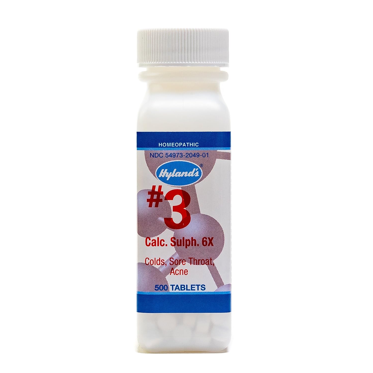 Hyland’s Cold Relief, Cell Salts #3 Calcarea Sulphurica 6X Tablets, Natural Homeopathic Relief of Colds, Sore Throat, Acne, 500 Count