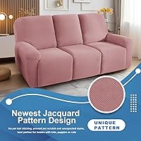 Vista 2 de JIVINER 5 Piezas Fundas Elásticas para Sofá Reclinable Funda para Sofá Reclinable con Parte Inferior Elástica Jacquard Ajustada Reclinable Funda