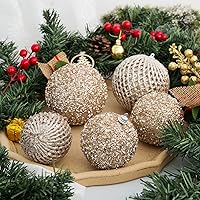 Vista 4 de Adornos de bola de Navidad de 3.15 pulgadas, 12 piezas de bolas de lentejuelas con purpurina, bolas para árbol de Navidad, bodas, fiestas