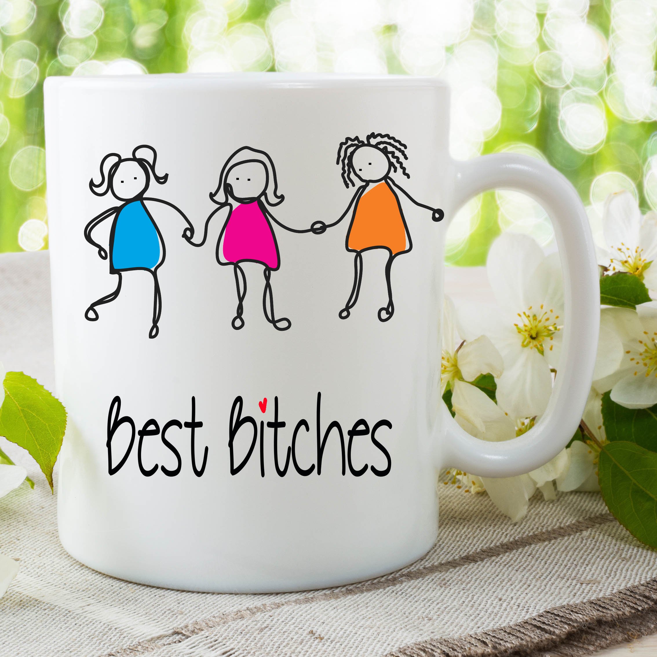 Peachy Antics White Funny Mug Novelty Gifts Best Bitches Best Friend Birthday Adult Humour Wsdmug733