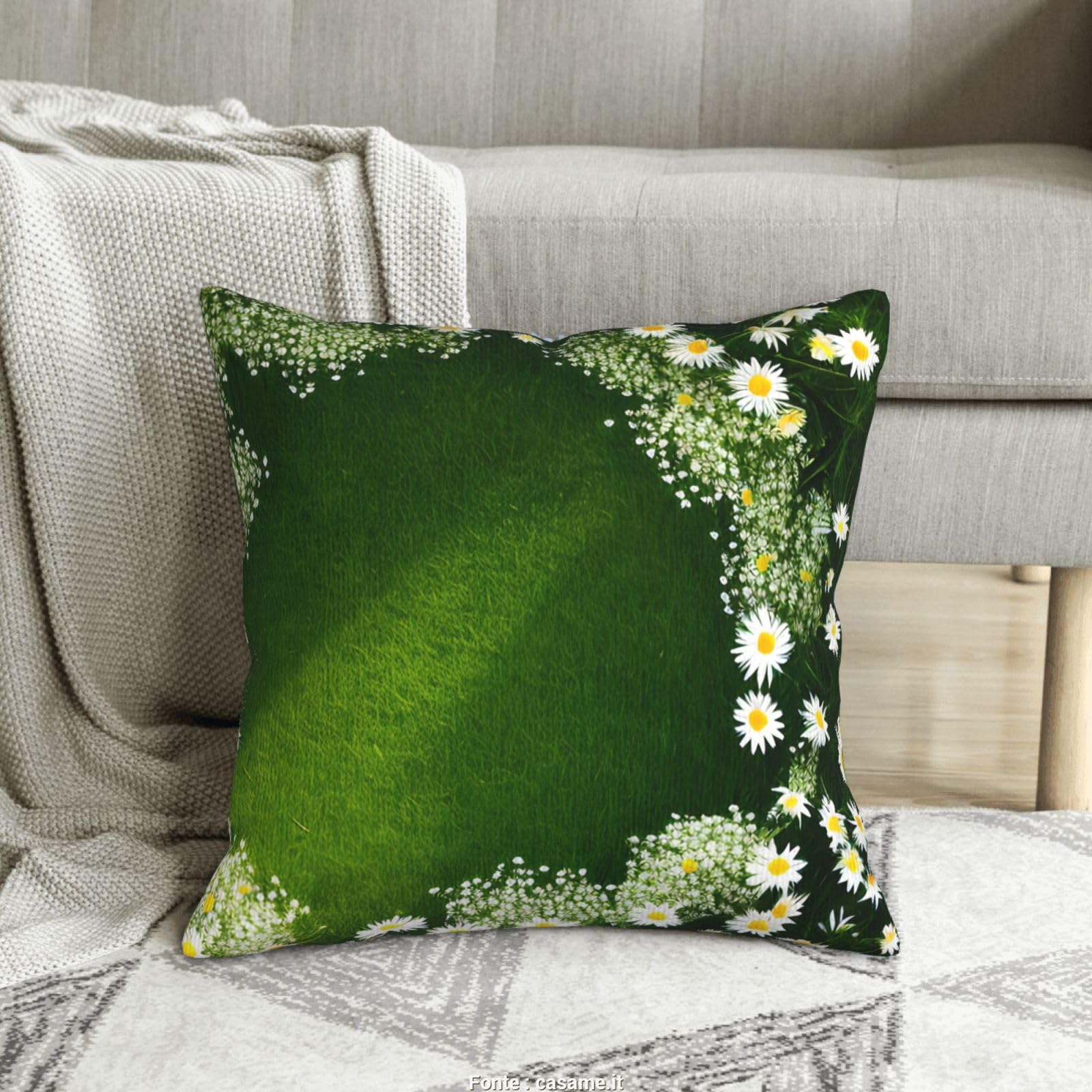 Housses de coussin en velours côtelé doux et respirant à motif marguerites artistiques