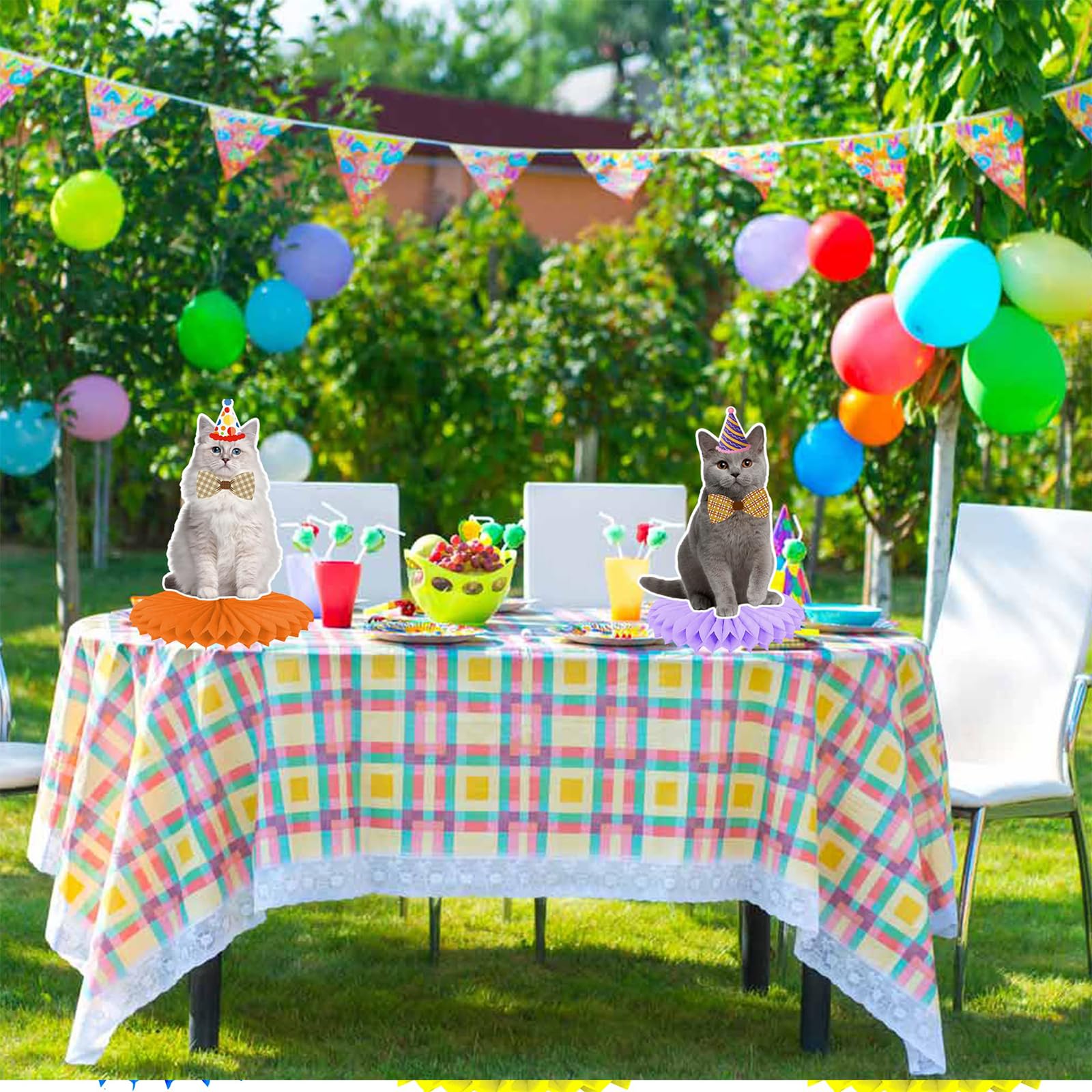 Niedliches 3-teiliges Tischdecken-Set Mit Cartoon-Katzen – Perfekt Für Kindergeburtstage & Partys, 137 X 274 Cm
