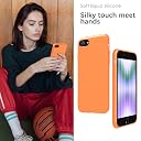 YATWIN Silicone Back Case for iPhone SE 2020/2022, iPhone 7/8, Soft-Touch Phone Back Cover for Apple iPhone SE 2nd 3rd Generation - Orange gallery image