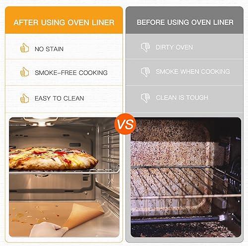 Miniatura 4 de 3 Pack Copper Oven Liners for Bottom of Oven, Reusable - Heavy Duty Non-stick Teflon Mats 16"x 24", Easy to Clean - Electric Gas Oven Floor