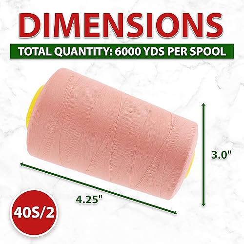 Vista 281 de Mandala Crafts - Hilo de coser multiusos de poliéster para máquina de coser de sarga, sobrehilado, acolchado Beige