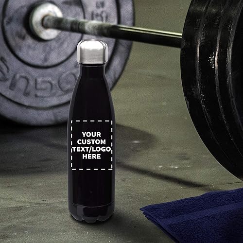 Miniatura 7 de DISCOUNT PROMOS Juego de 12 frascos personalizados en forma de cola Levian de 17 onzas, paquete a granel personalizado, perfecto para gimnasio,