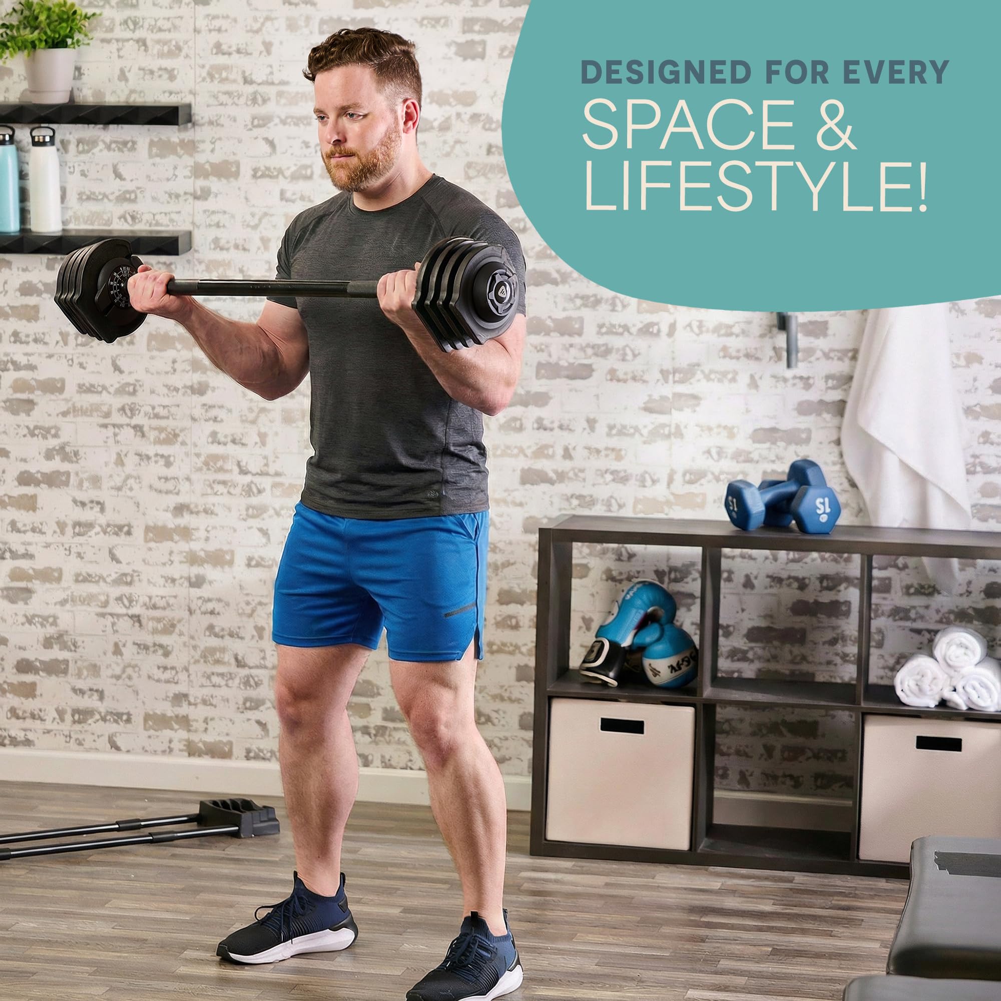 Adjustable Dumbbells & Weights for Home Gym, Quick-Adjust | Choose from 2-55 lb adjustable weights in single, pair, or 3-in-1 options for customizable home strength training.