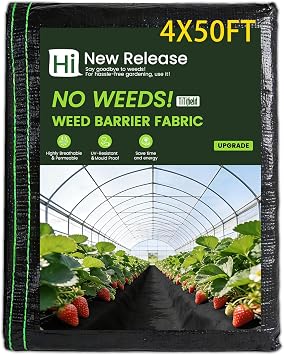 Garden Weed Barrier Landscape Fabric,Weed Block Fabric Heavy Duty 3.2OZ,Woven Mulch for Landscaping Ground Cover Weed Control Fabric, Black Garden Bed Liner