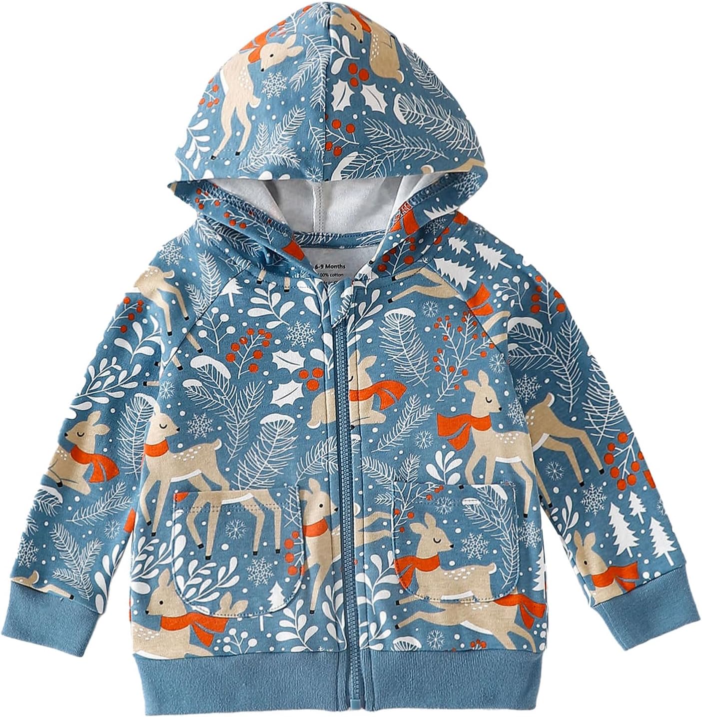 Baby Hoodie for Boy Girl, Full Zip-up Lightweight Thin Jackets Coat Sweatshirts 0-24 Months