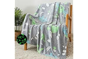 Dinosaur Blanket for Boys that Glow in The Dark