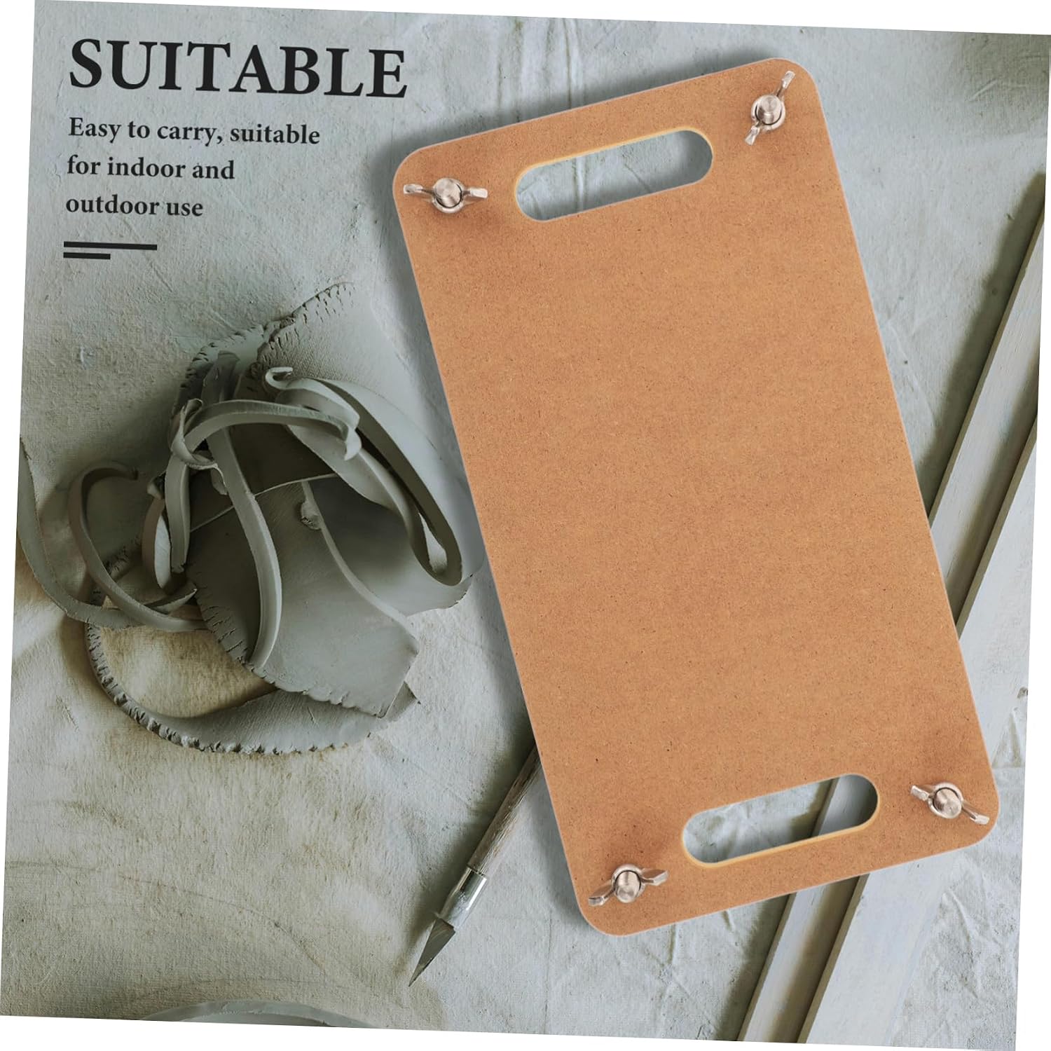 DOITOOL Ceramics Wedging Board Sturdy Clay Sculpture Tool Board Built-in Handle Pottery for Sculpting Dry Clay