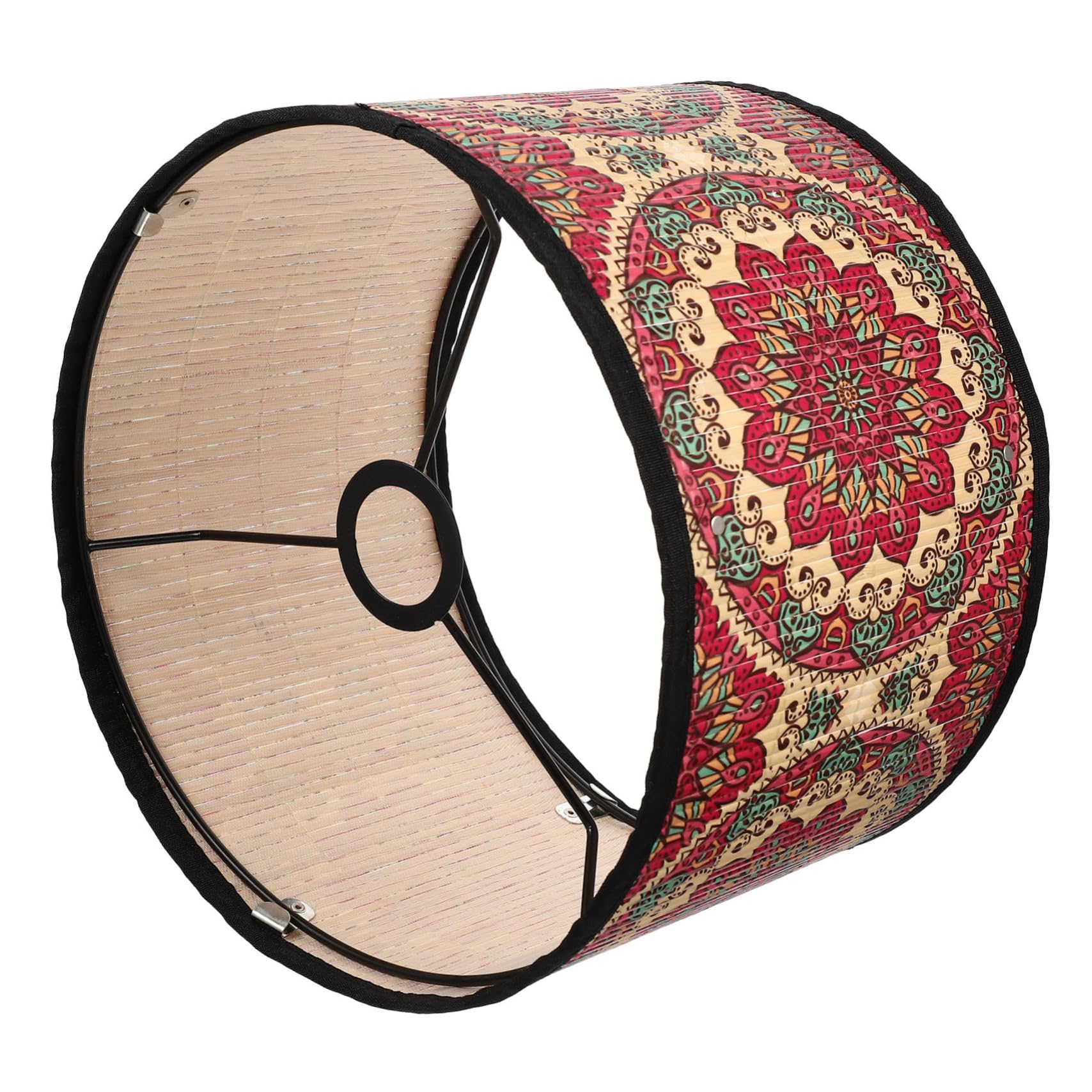 DOITOOL Bamboo Lampshade Rattan Pendant Light Cover Mandala Pattern Decorative Lampshade for Room