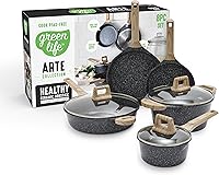 Vista 1 de GreenLife 8 Piece Ceramic Nonstick Cookware Set, Induction Suitable Non Toxic PFAS-Free Pots & Pans, Dishwasher Safe, Cooking Set, Stock Pot