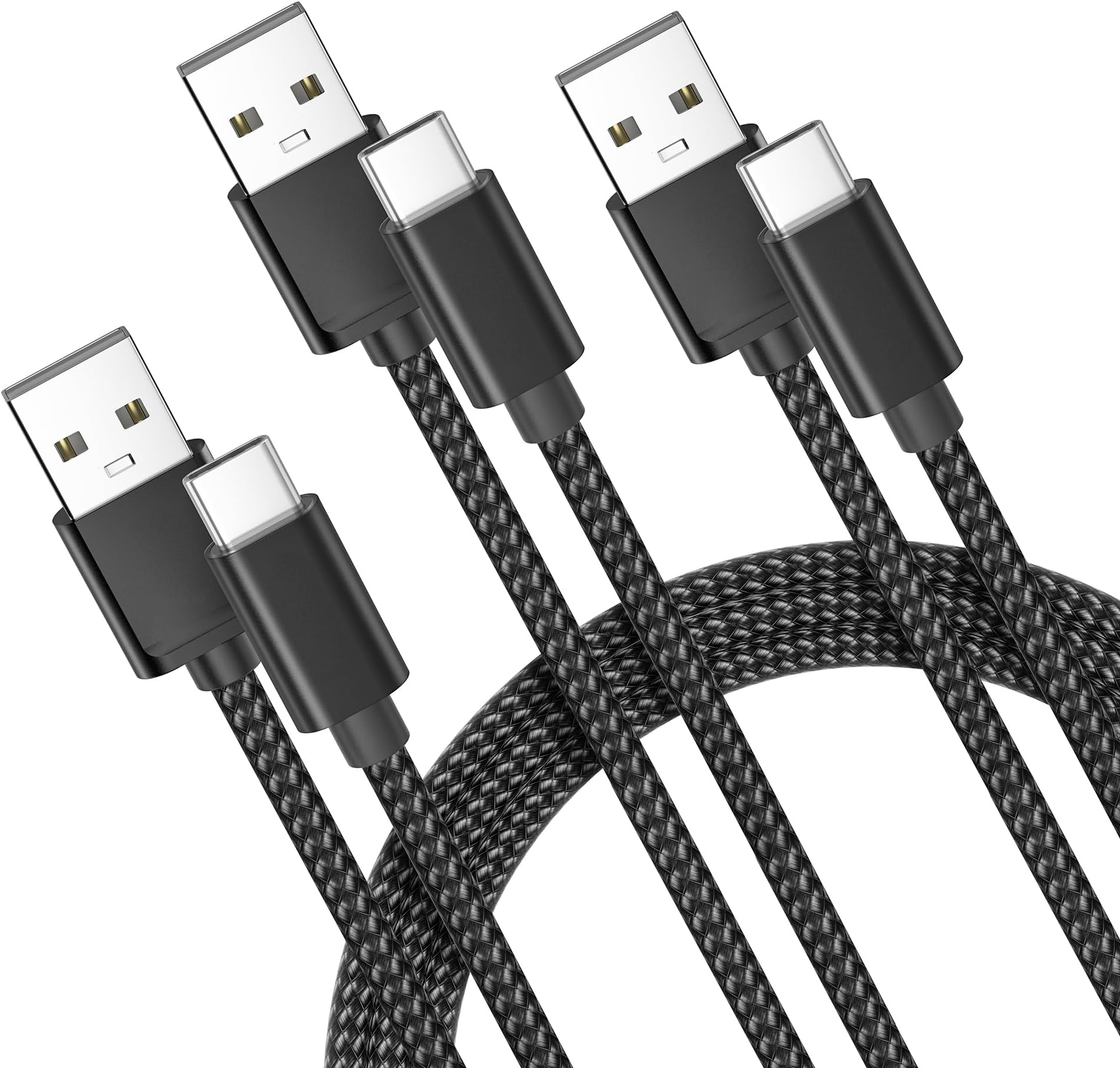 Basesailor for iPhone 17 16 Pro Max Charger Cord,USB to USB C Cable,Type C Charging Power Cord for Apple 17e 15 iPad 10 Air 4 5,Samsung Galaxy S26 S25 S24 S23,Black,3Pack 3.3/6.6/10FT(1/2/3M)