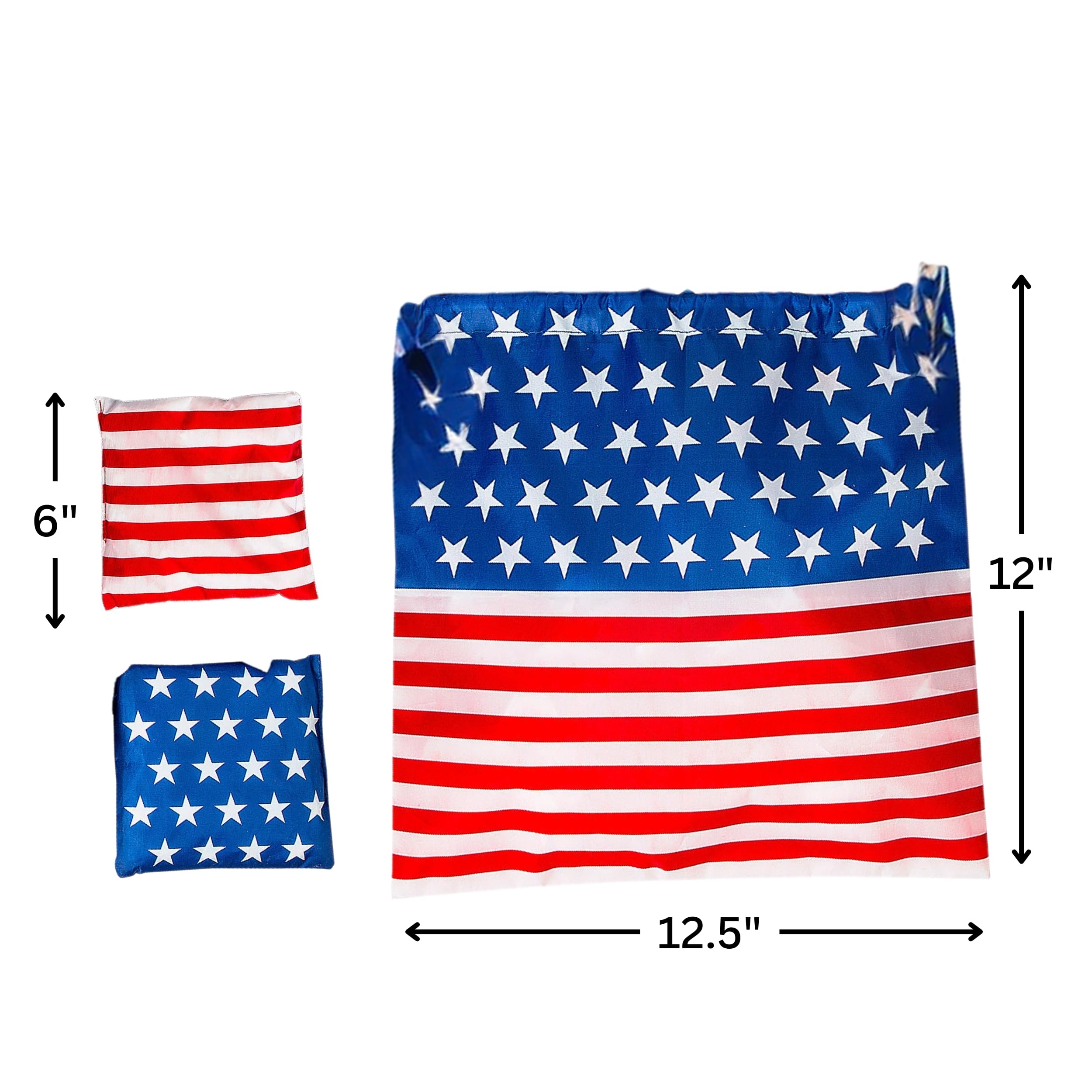 Patriotic Cornhole Stars & Stripes Bean Bags with Drawstring Bag - 6