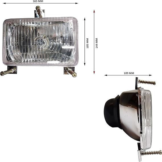 Tractor Headlight Assembly Compatible With Massey Ferguson 240 12V Bulbs for MF 265-271-275-285-290-298 Landini 200 3000 300 6100 NA Series headlight Tractor Parts 1693944M93