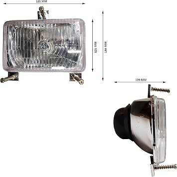 Tractor Headlight Assembly Compatible With Massey Ferguson 240 12V Bulbs for MF 265-271-275-285-290-298 Landini 200 3000 300 6100 NA Series headlight Tractor Parts 1693944M93