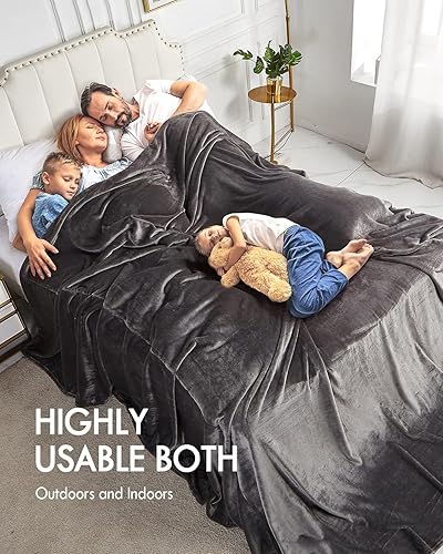 Miniatura 6 de Kaisa Manta grande de 120 x 120 pulgadas, manta grande de 10 x 10 pies, manta grande de franela suave y acogedora, manta de franela esponjosa, manta