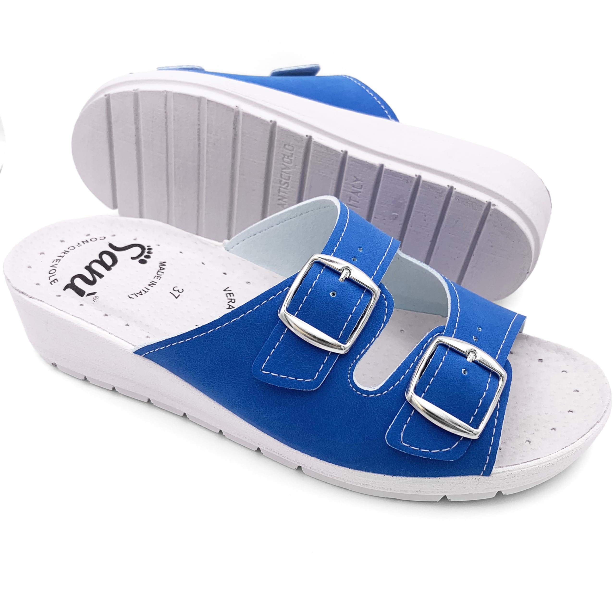 Ciabatte Sanitarie Donna Estive Traspirante Morbide Plastica Scarpe Sanitarie Comode Antiscivolo da Lavoro Ciabatte Ortopediche Casa Scarpe Ortopediche Eleganti Flystep Sabot Pantofole Slip On
