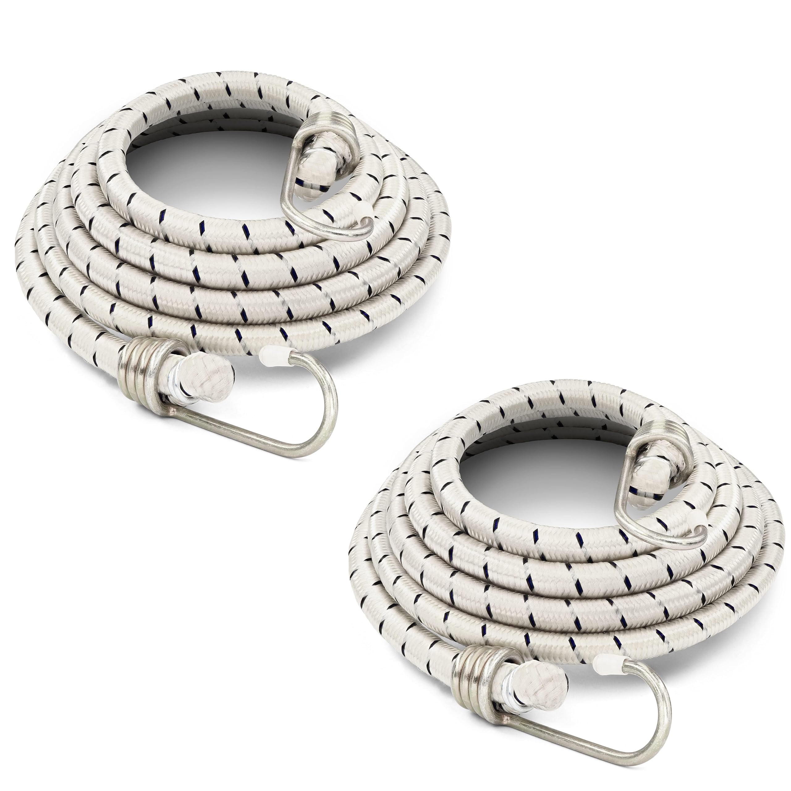 HBSTUDIO 2 Pack 1.8m Long Bungee Cords, Heavy Duty Bungee Straps with Durable Metal Hooks for Bikes, Camping, Outdoors, Great for Tie Downs, and Secure Your Cargo, Weatherproof, Abrasion Resistant