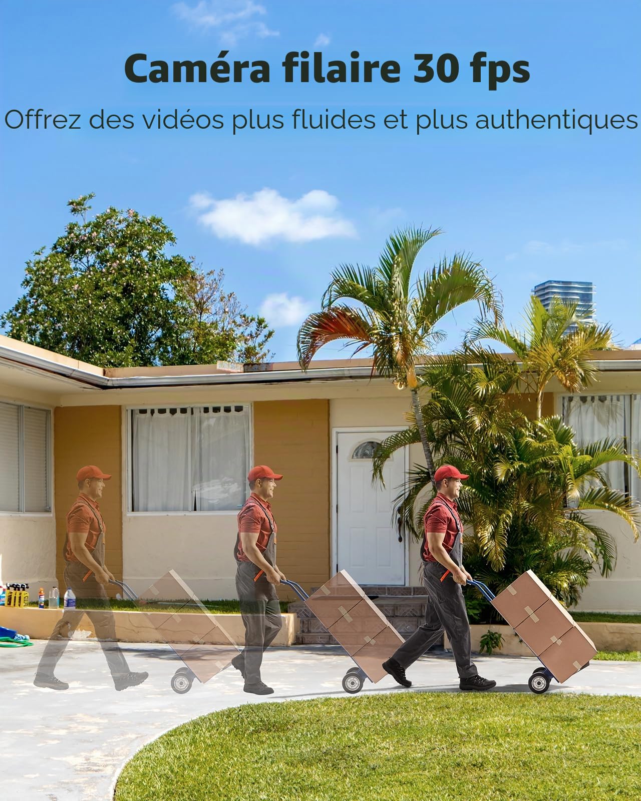 ANNKE Lot de 4 caméras de surveillance HD-TVI 1080p pour la maison, vision nocturne 2 MP, vision nocturne couleur intelligente, boîtier étanche IP67