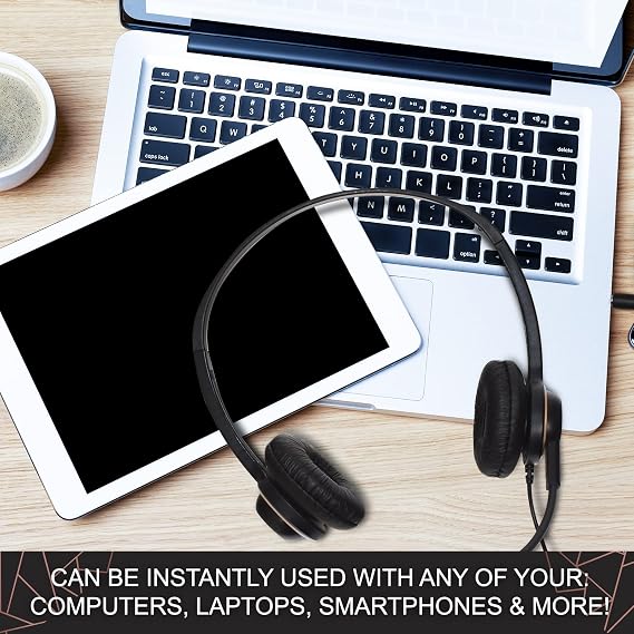 Sonitum Headset - Noise Cancelling Computer Headset for Office, Meetings, Chat - Comfortable Over-Ear Headphones with Rotating Microphone - 3.5 Jack for Universal Connectivity 1 Pack