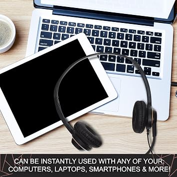 Sonitum Headset - Noise Cancelling Computer Headset for Office, Meetings, Chat - Comfortable Over-Ear Headphones with Rotating Microphone - 3.5 Jack for Universal Connectivity 1 Pack