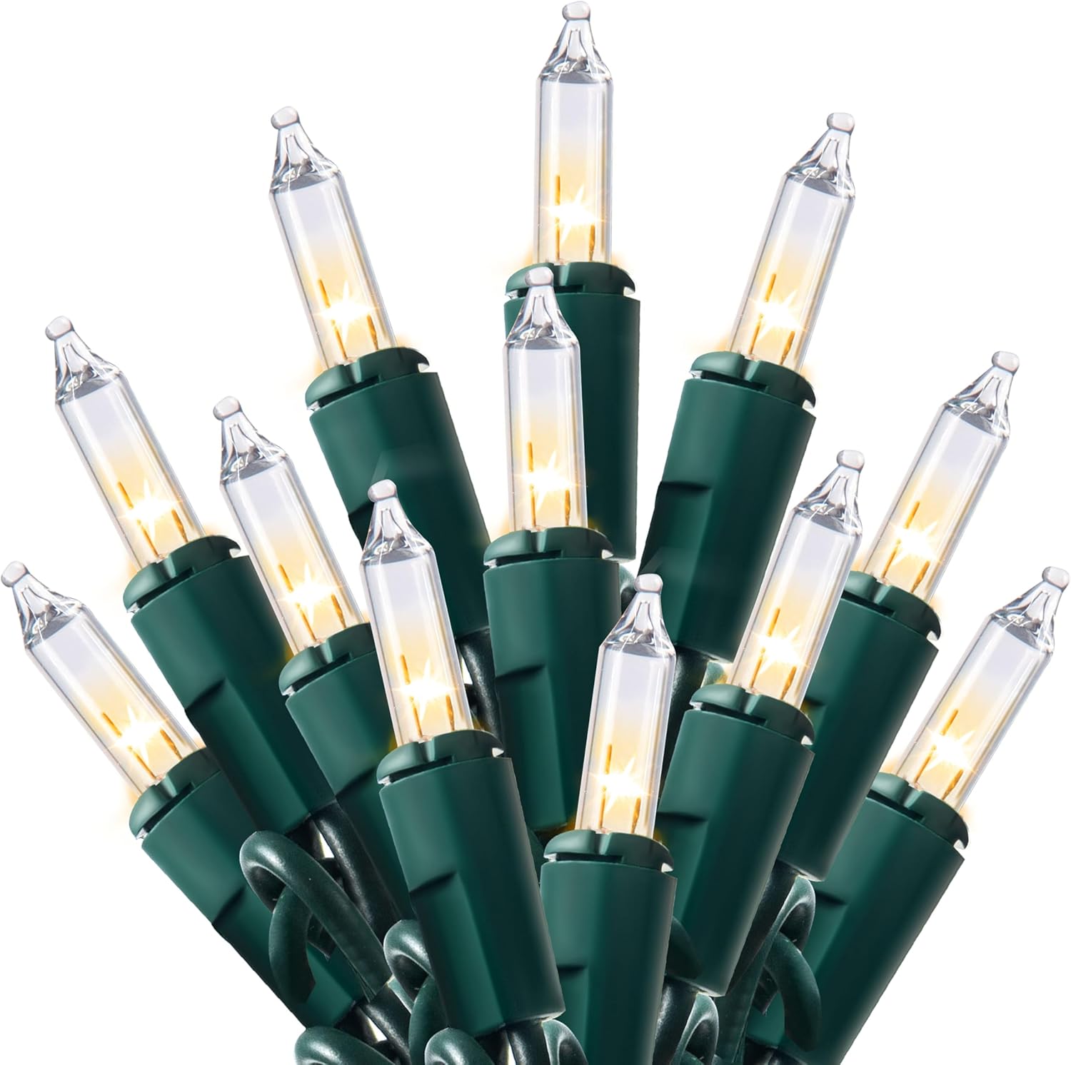 Joiedomi Clear Christmas String Lights Indoor,100 Count Mini Warm White Fairy Light,19.4 FT Lighting Decor for Patio Dorm Classroom Bedroom Holiday Wedding Party Garland Birthday Festival,Green Wire 100 Lights