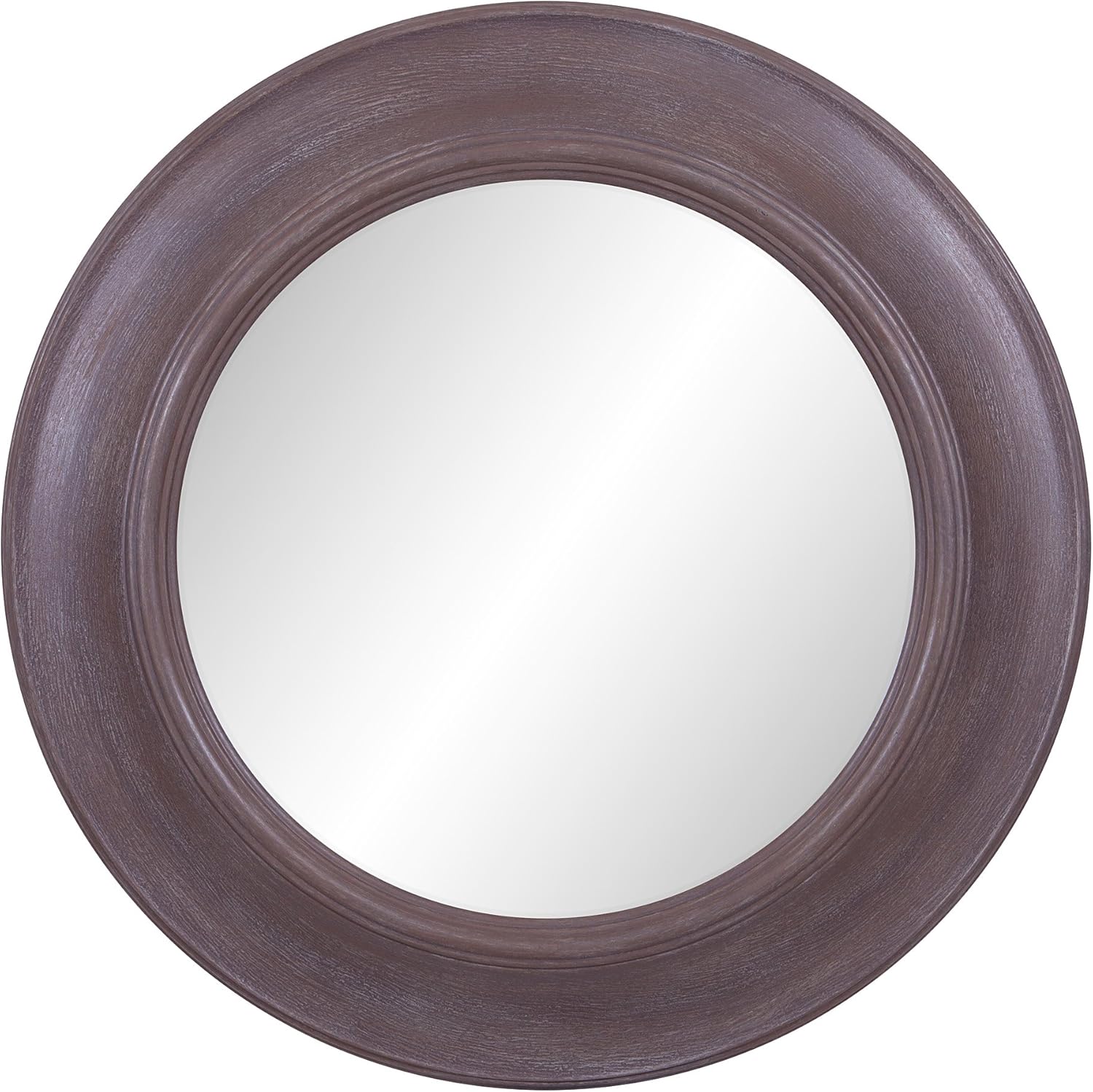 Patton Wall Decor 24 Inch Rustic Round Mirror in Distressed Taupe