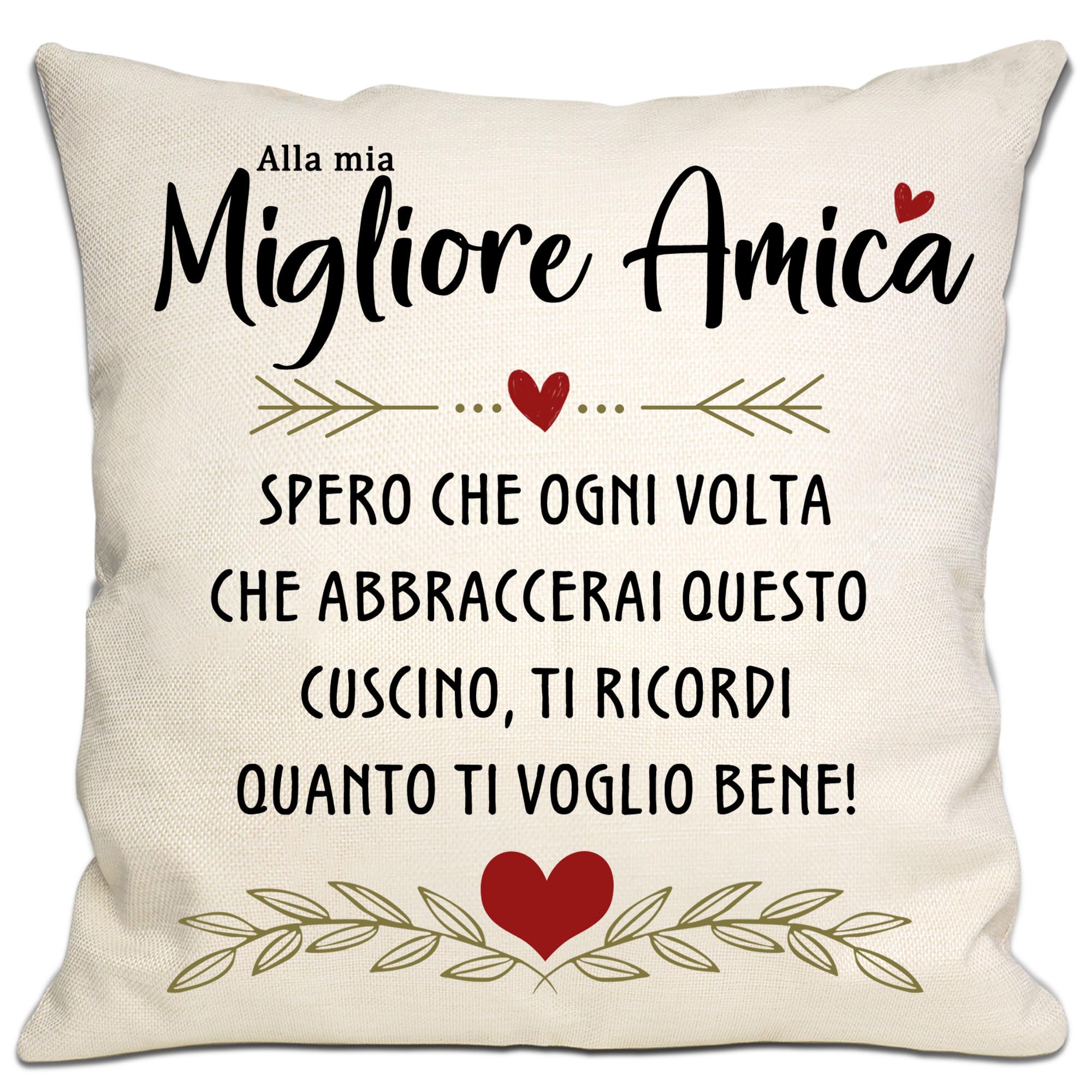Al mio migliore amica spero che ogni volta che abbracci questo cuscino ti ricordi quanto ti amo Copricuscino Miglior amica Regalo di compleanno Regalo di laurea Regalo di Natale(migliore amica)