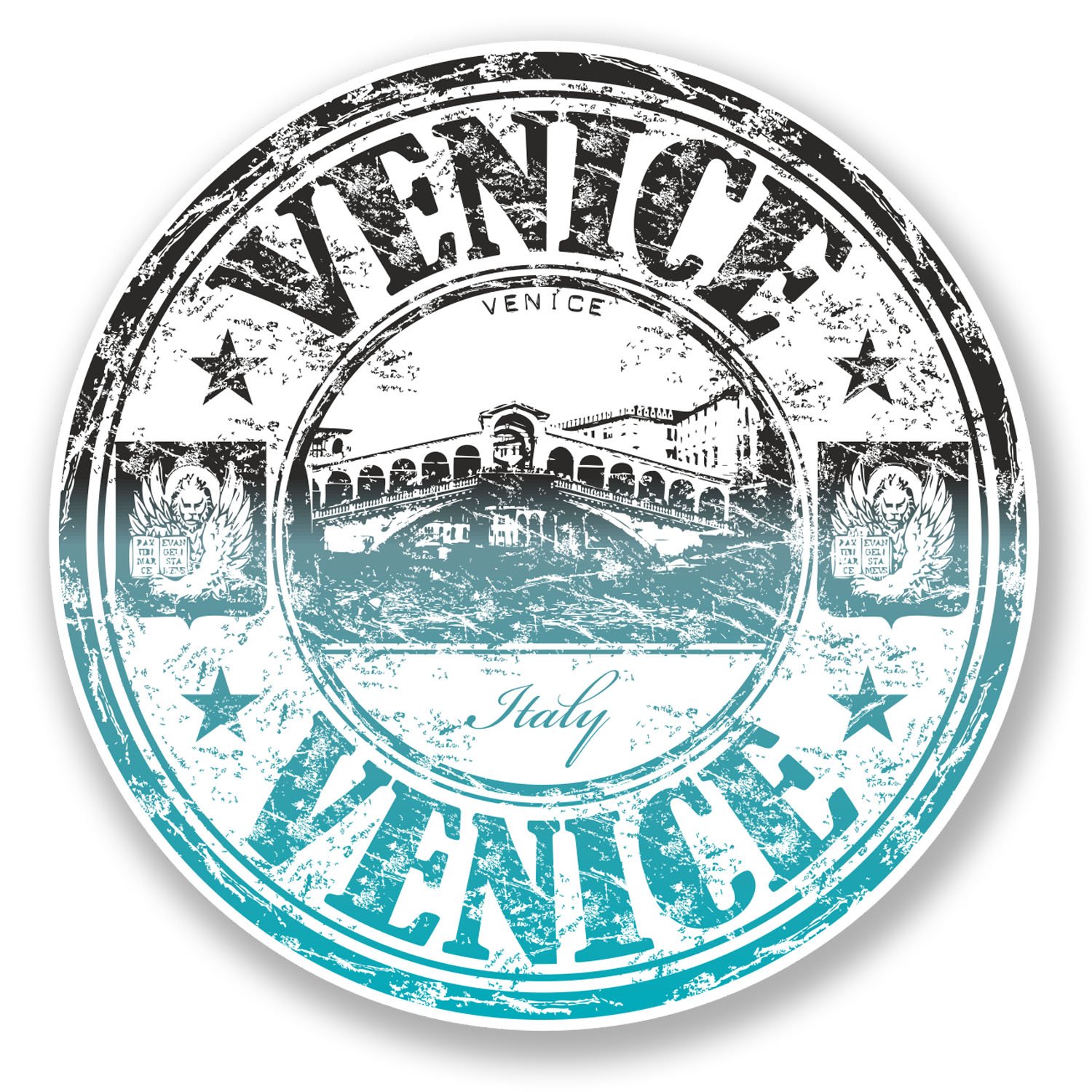 Destinationvinyl Multi 2 X 10Cm Venice Italy Vinyl Sticker Travel Luggage Tag Laptop Italian Flag #6645 (10Cm X 10Cm)
