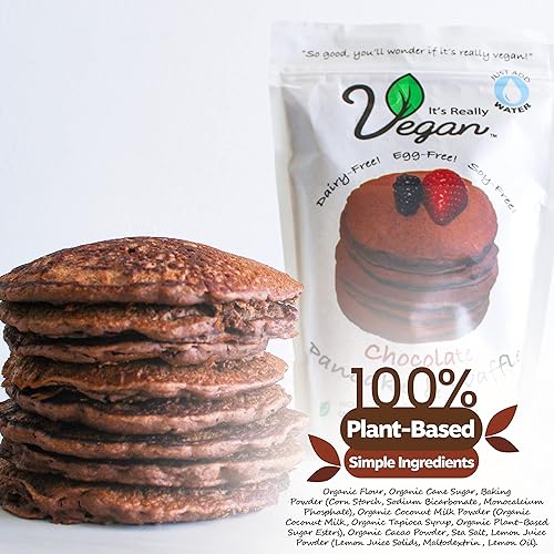 Vista 25 de It's Really Vegan Mezcla de panqueques y gofres sin gluten Sin lácteos, sin huevo y sin soja, mezcla de gofres para panqueques Tamaño de porción