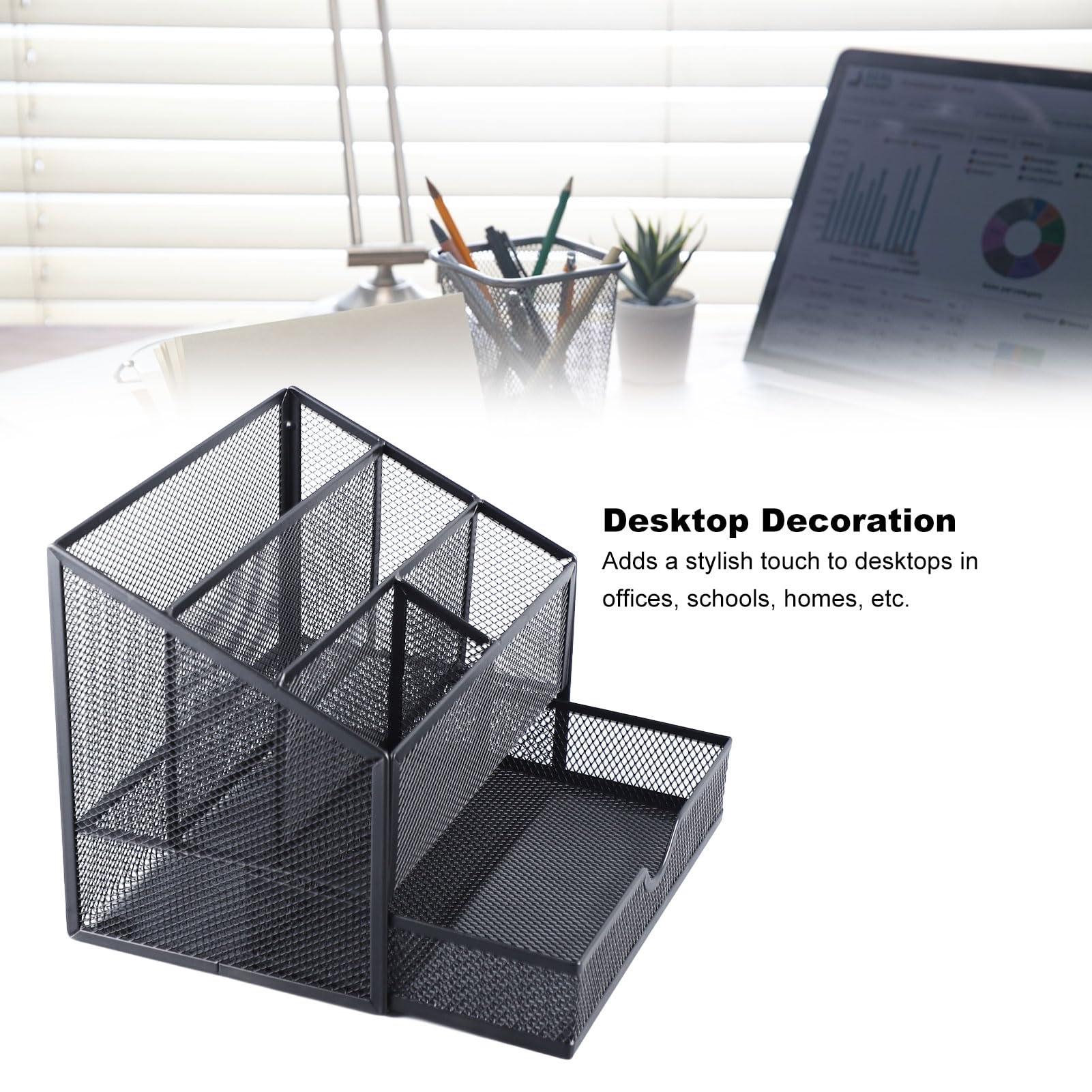 Organizador de Escritorio de Metal con Cajones Extraíbles Ranuras Compactas para Libros A4 A5 Bolígrafos Notas Organizador de Mesa de Oficina Elegante y Duradero