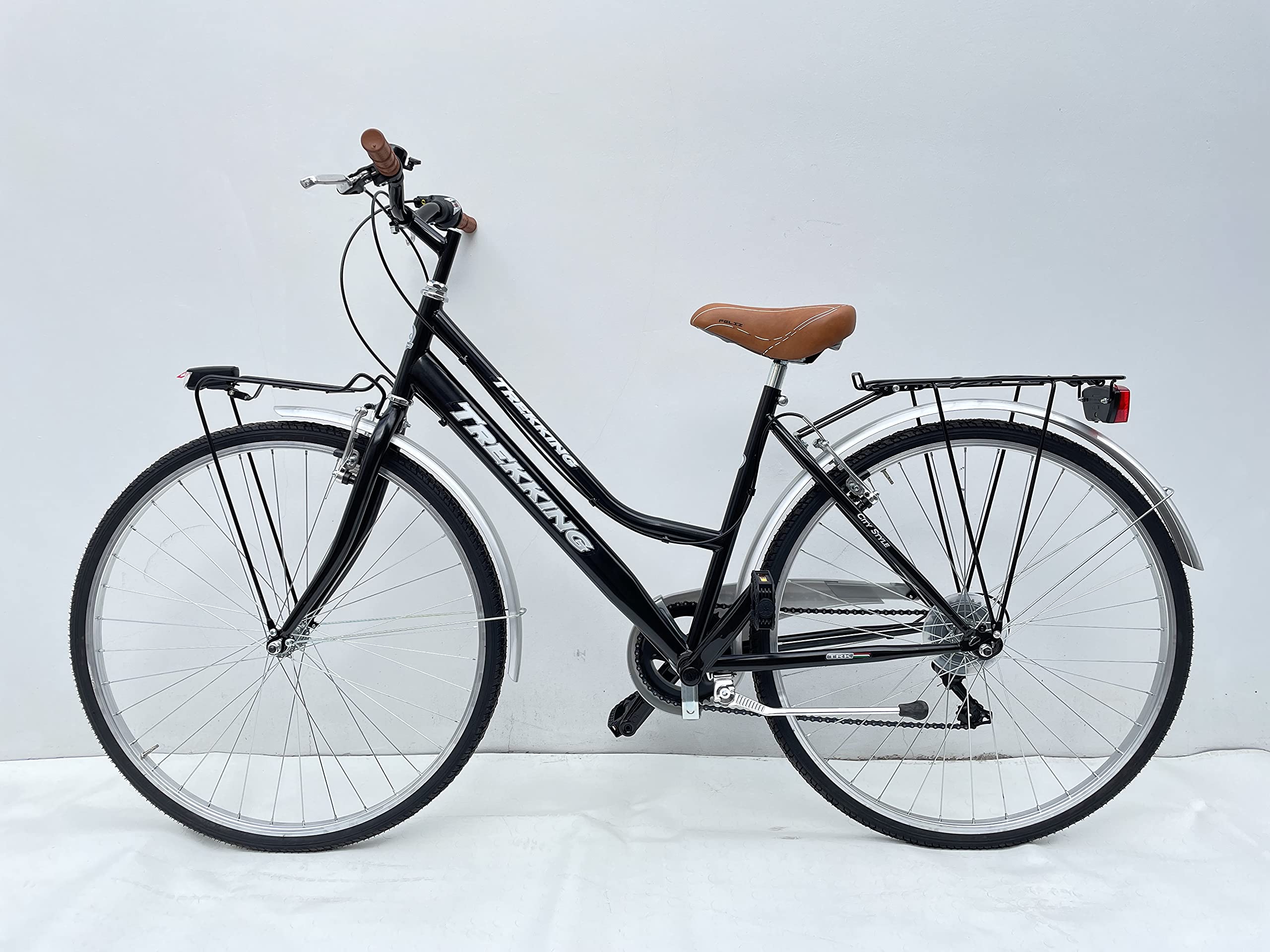 MADICKS Bicicletta Donna da Passeggio Olanda Misura 28 Bici da città Vintage retrò con Cestino anteriore e posteriore Nero Con Cambio