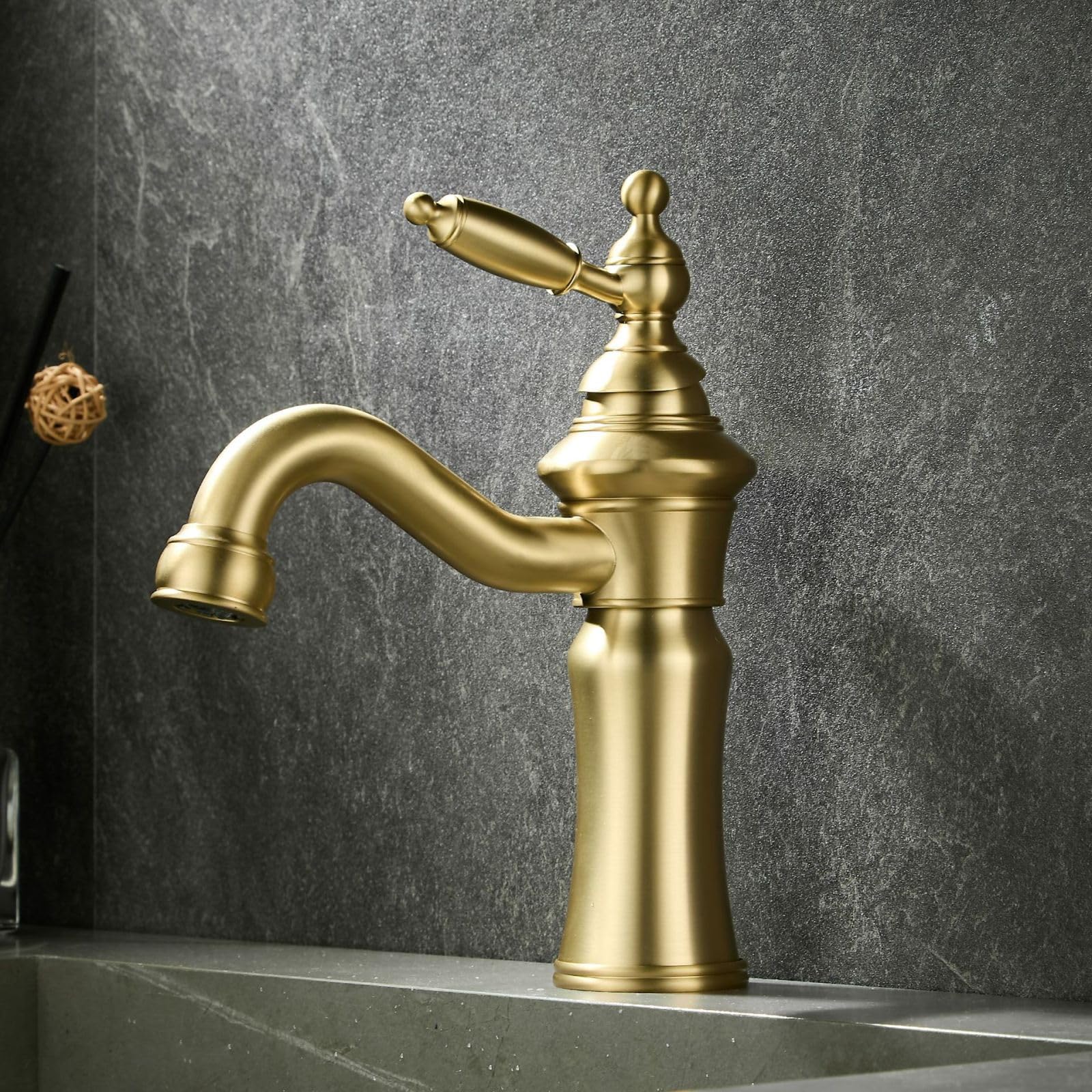 Fanjubei String Gold Bathroom Vintage Hot And Cold Copper Washbasin Faucet