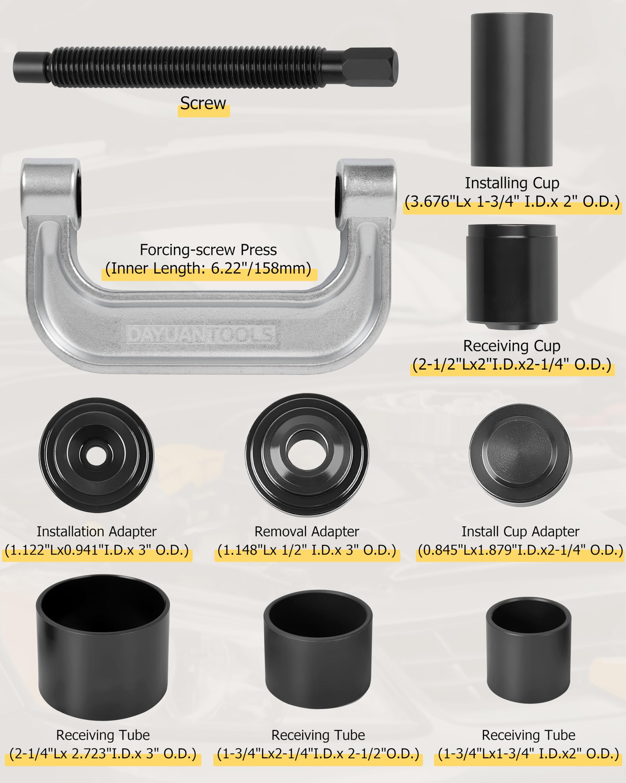 DAYUAN 4 in 1 Estrattore per Qiunti a Sfera e Giunti a Sfera Articolati, Ball Joint Service Tool Kit