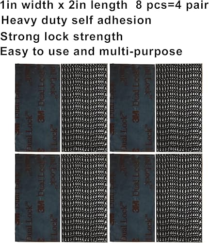 Miniatura 2 de Cierre de doble bloqueo de 1 x 2 pulgadas, 8 unidades, cinta entrelazable resellable resistente, soporte EZ Pass, bloqueo de gancho adhesivo, cinta