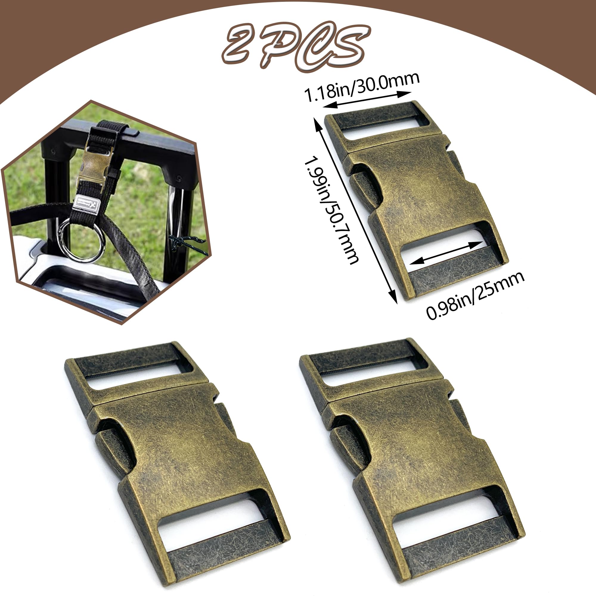 DHER Fibbie a Rilascio Laterale Fibbie in metallo Chiusura, Fibbia per Borsa di Ricambio, Fissaggio per Fibbia per Cintura, per Braccialetti Paracord, Collare per Cani, Zaino