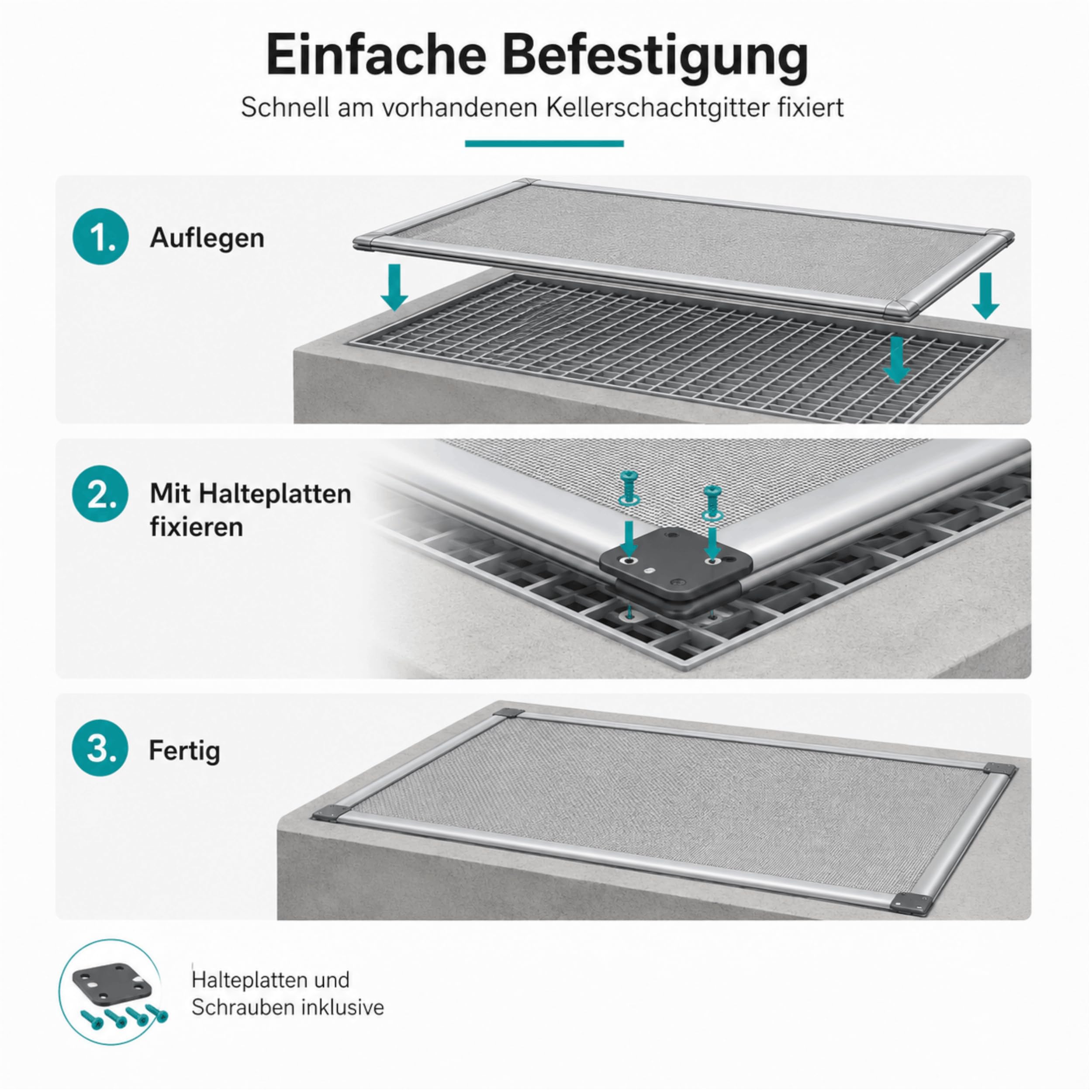APANA - Lichtschachtabdeckung 60 x 120 cm auf Maß - Aluminium
