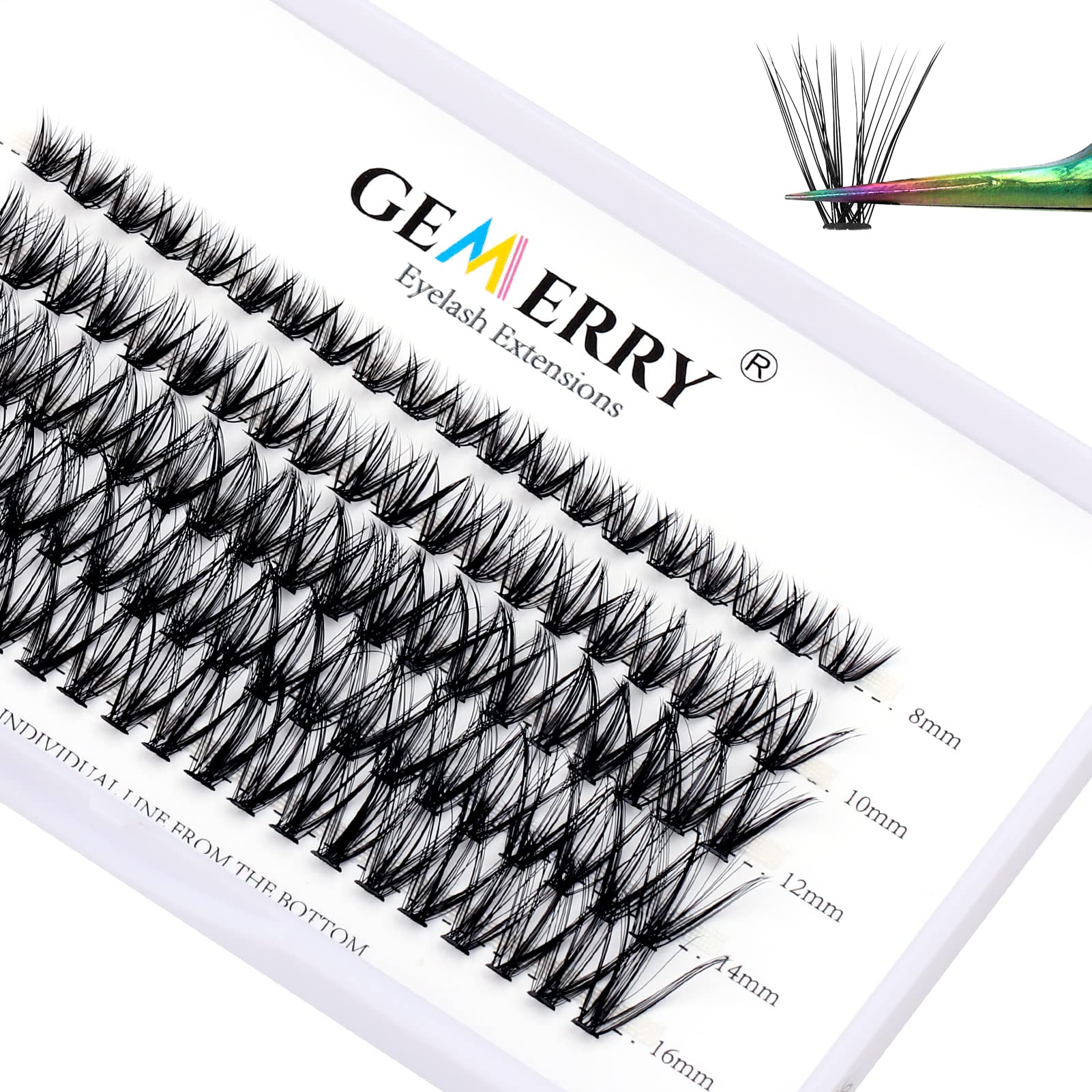 Kit De Extensión De Pestañas Postizas Individuales DIY con 240 PCS 8-16mm Pestañas Pelo a Pelo y Pegamento Pinzas Gemerry (30+40D) — view 25