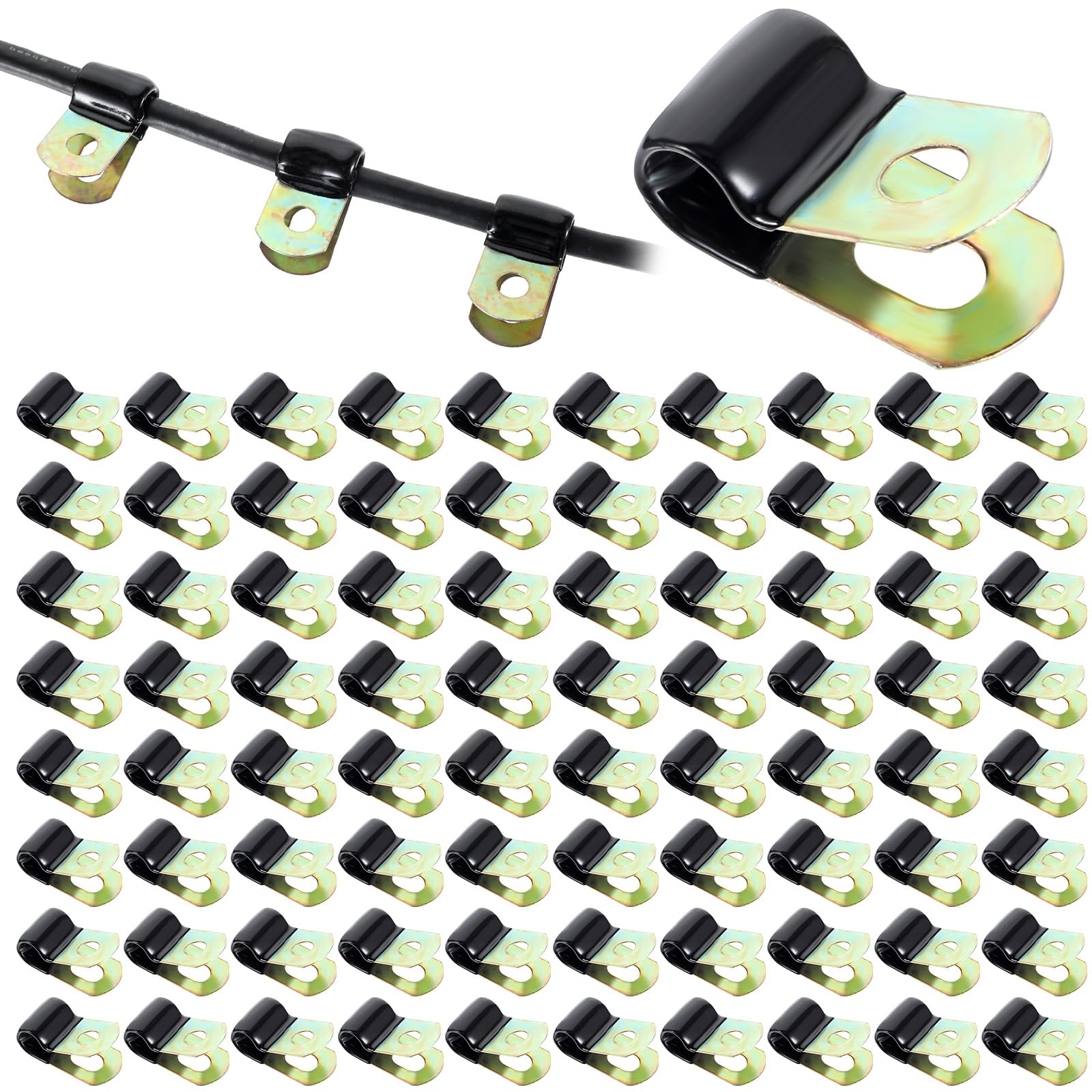Abrazaderas de cable de 1/4 cobee de acero con revestimiento de vinilo y goma pack de 100
